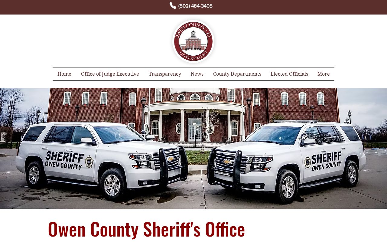 Owen County Sheriff official page with contact information and no public arrest feed