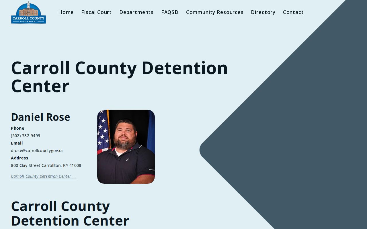 Official Carroll County detention contact for Owen County recent arrest booking questions