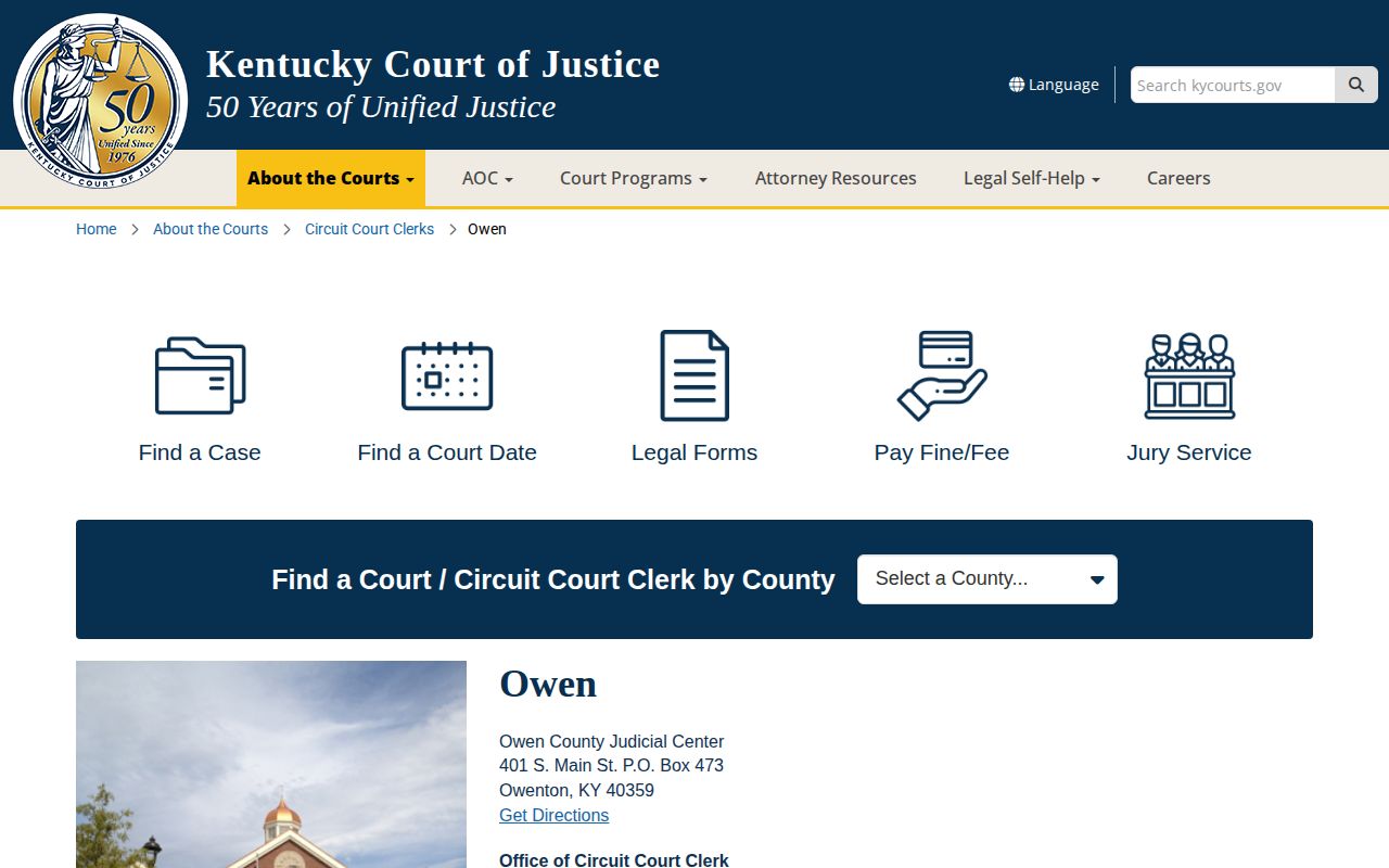 Owen County court record source for Owenton recent arrests