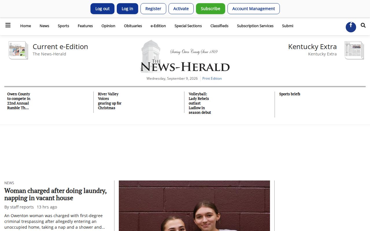 Owenton News-Herald weekly local news website